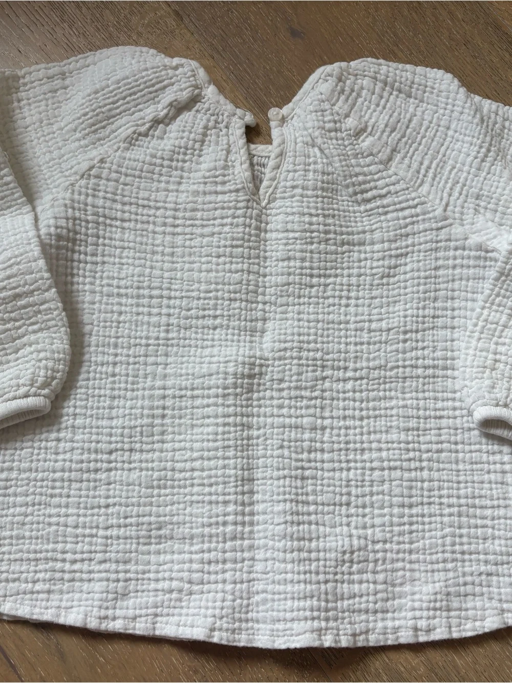 Zara girls White Gauze Peasant Blouse 5-6